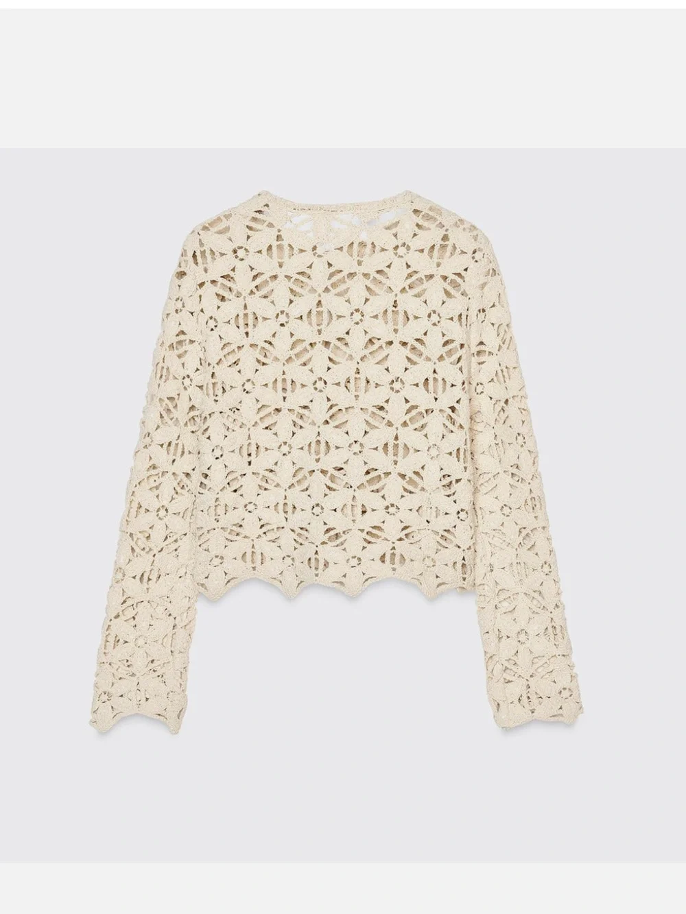NEW Zara Ecru Sequinned Macrame Cardigan Jacket Size S  🚨NO DISCOUNT